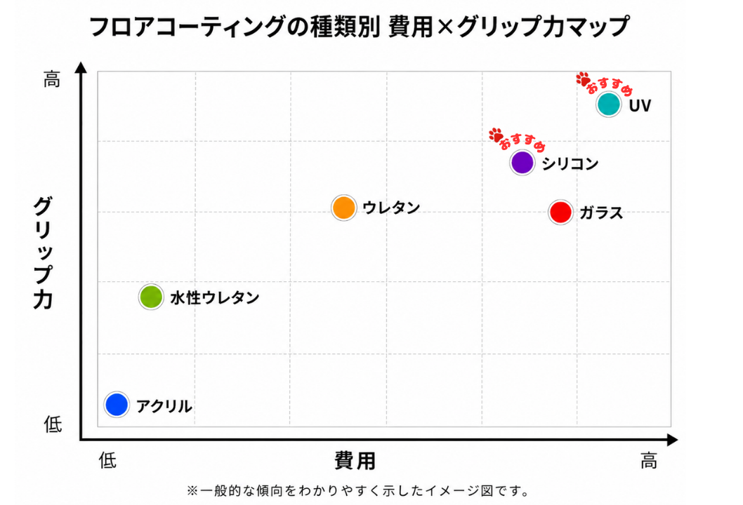 フロアコーティング　費用とグリップ力